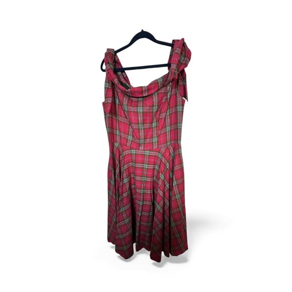 Magnolia Place Red Skater Dress Sleeveless Plaid 2XL (SEE MEASUREMENTS) - Picture 2 of 9
